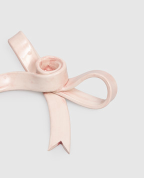 Bitossi Home Pink ceramic candlestick in the shape of a bow EMP00420