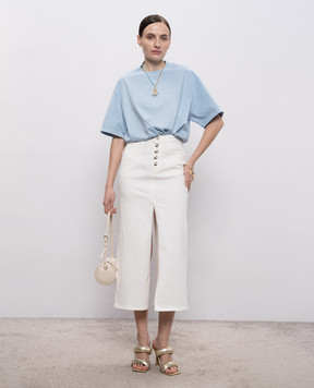 Dondup White denim midi skirt G579BSE037DKPTW