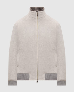 Pini Parma Gray wool jacket with mink fur BOMBMINKLPGR