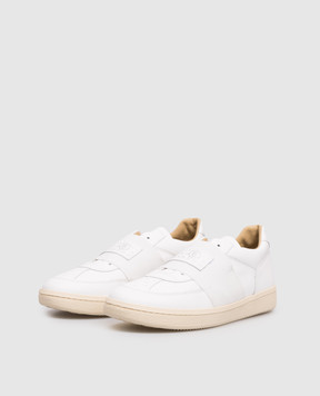 Maison Margiela MM6 Children's white leather sneakers with logo patch 824263640