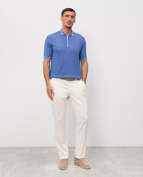 Castangia dal 1850 Blue polo with silk NC04