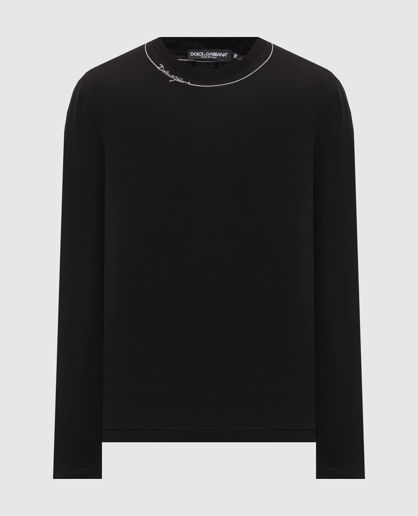 Black long sleeve with contrasting logo embroidery