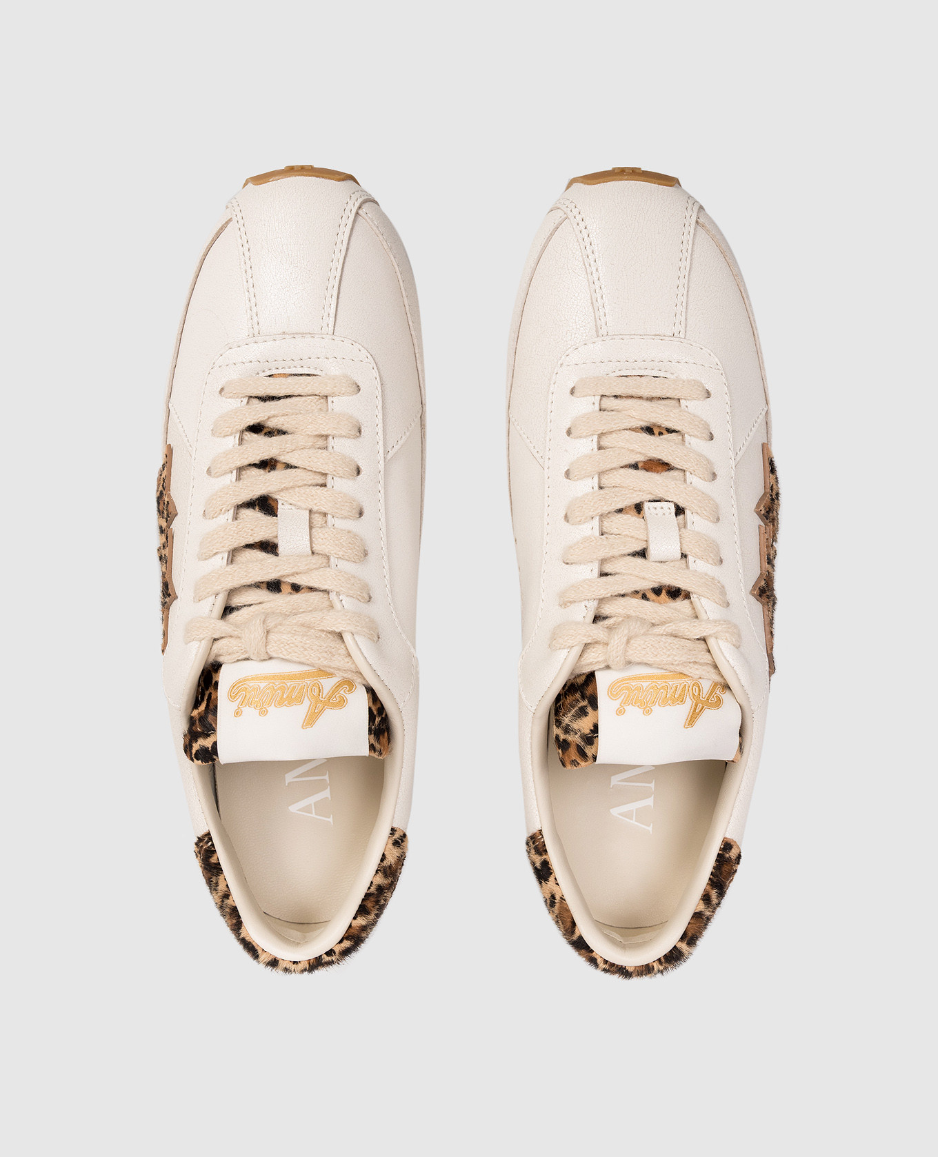 LEOPARD PACIFIC white leather sneakers with animal print AMIRI 4