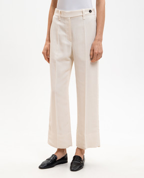 Brunello Cucinelli Beige linen pants MH126P9184