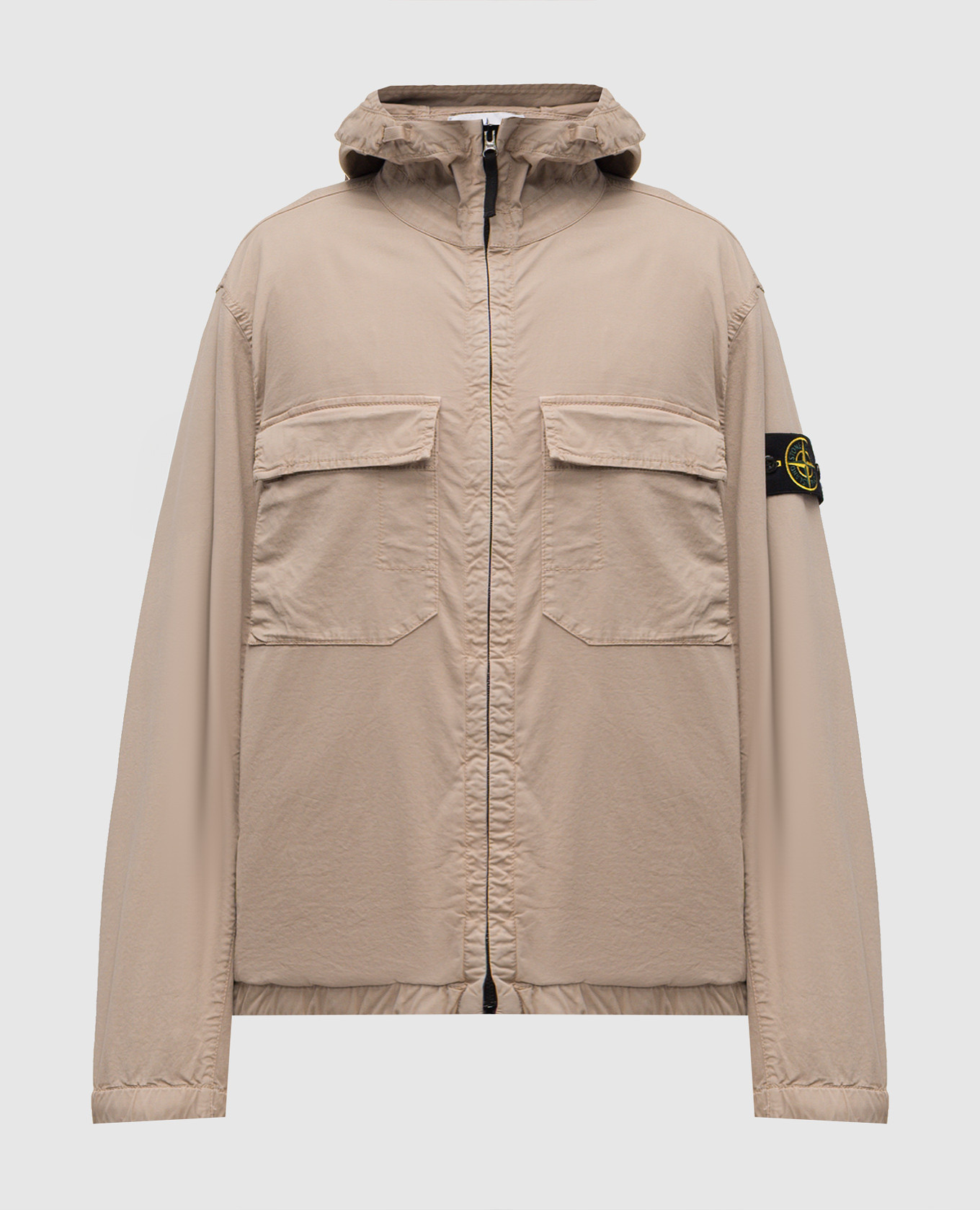 

Beige jacket with logo Stone Island