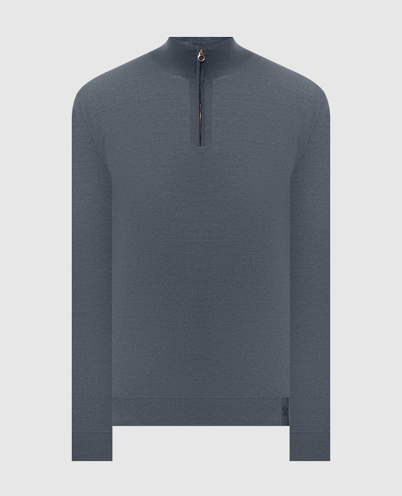 Gray wool, silk and cashmere jumper