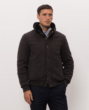 MooRER Dark brown CLEROS wool and cashmere down jacket CLEROSMRW
