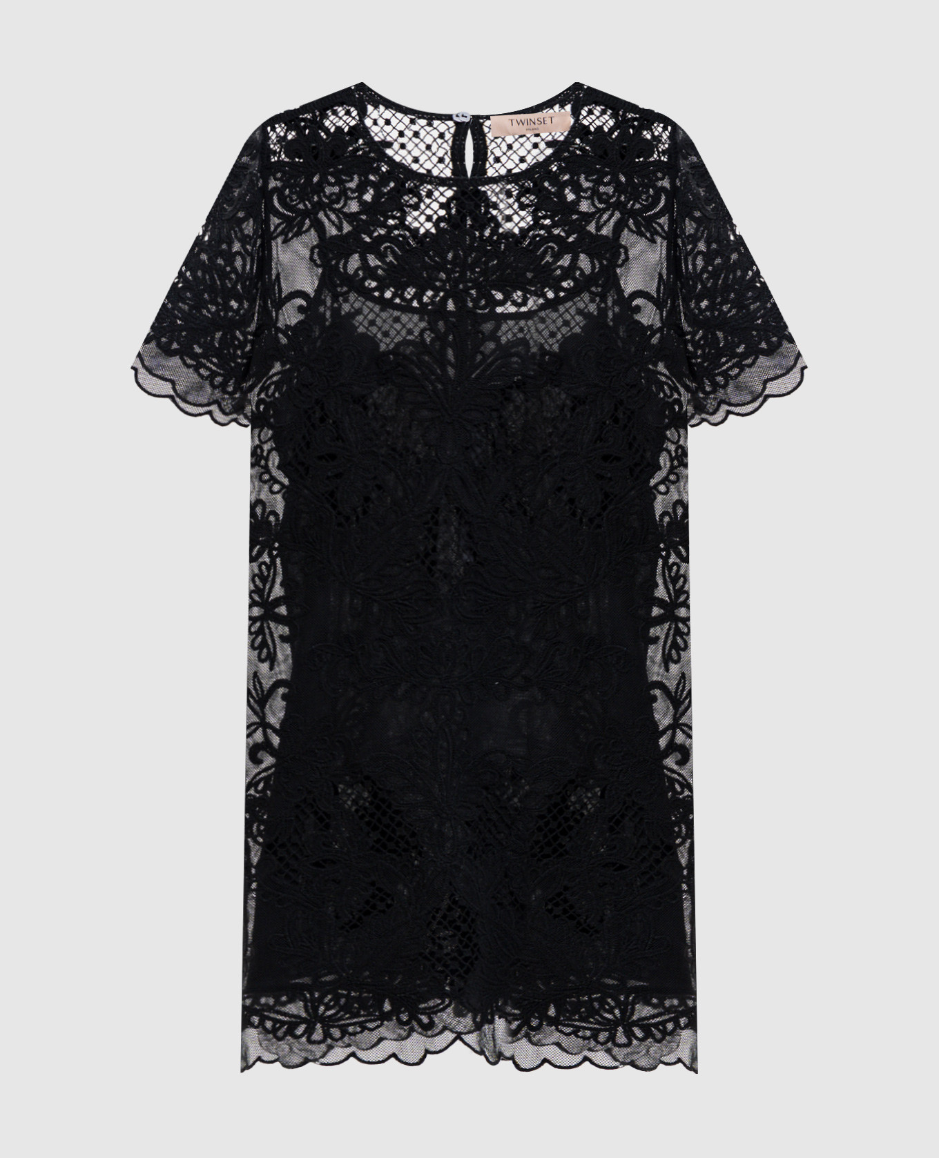 

Black mini dress with embroidery Twinset