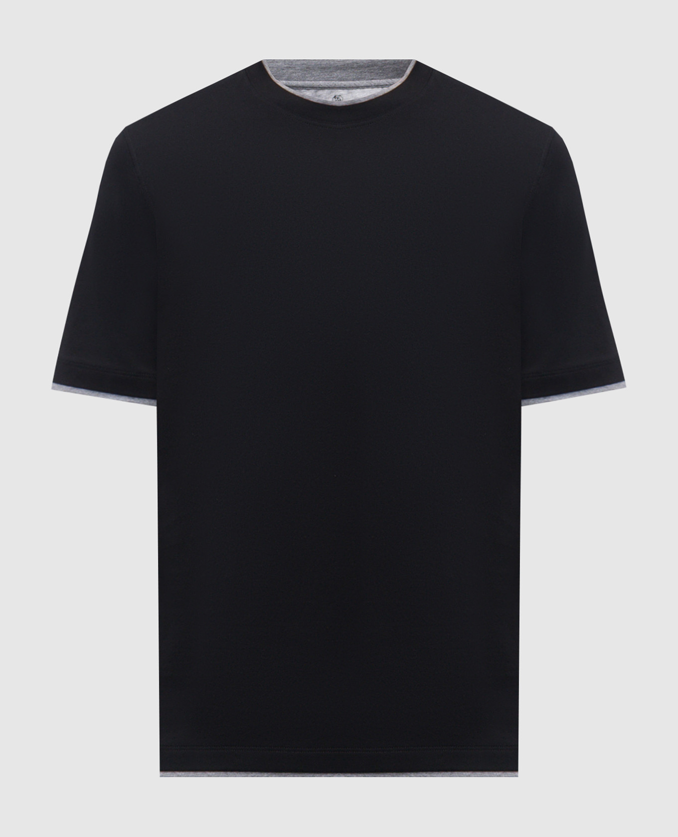 Black cotton layered T-shirt