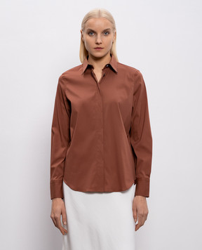 Brunello Cucinelli Brown shirt with monil chain M0091MA606