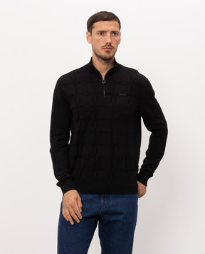 Stefano Ricci Black wool sweater with geometric pattern KE06015L01E26301