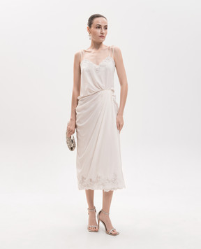 Ermanno Scervino Ivory silk dress with crystals D482Q713APCTVKX
