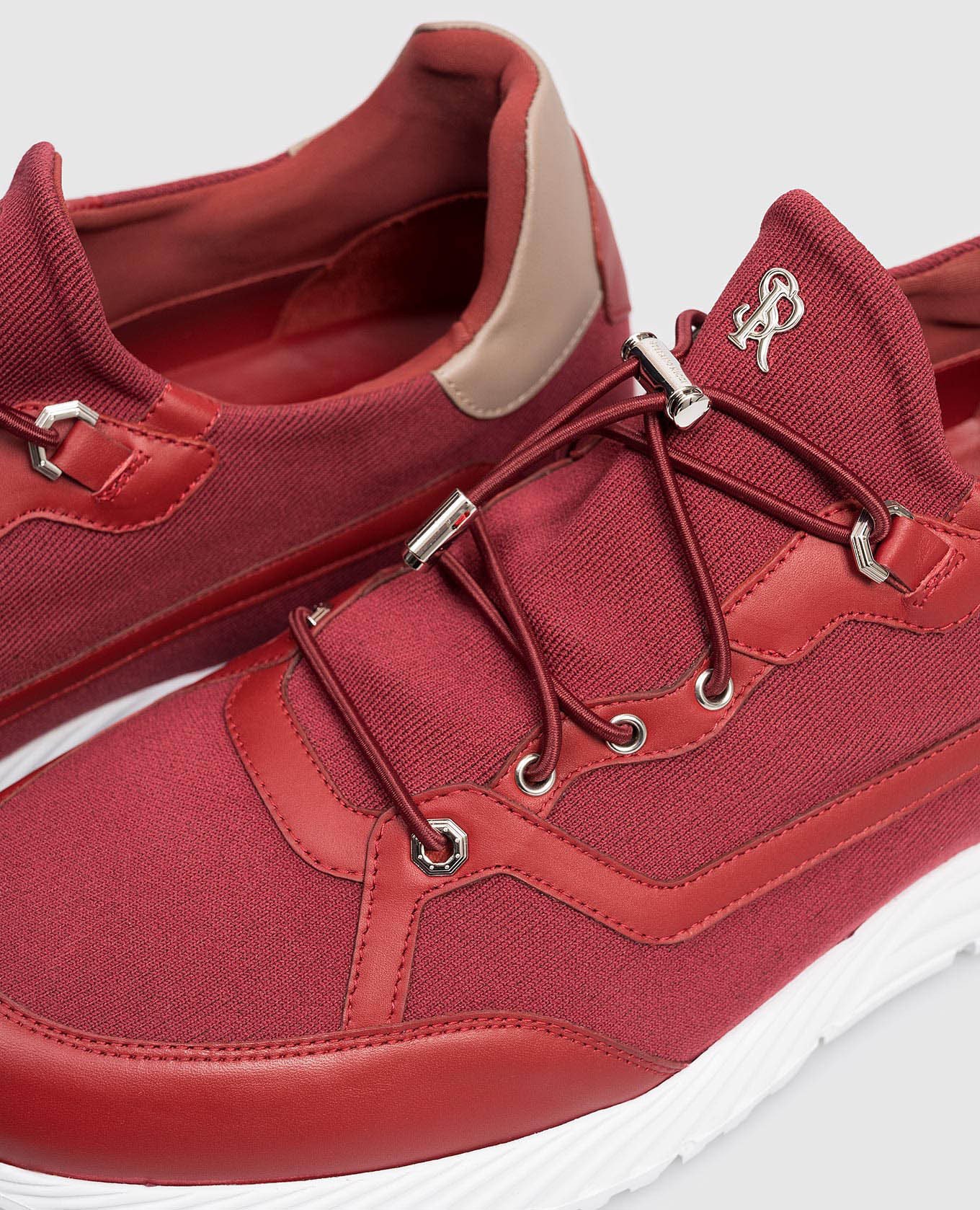 

Red combination sneakers with monogram logo Stefano Ricci