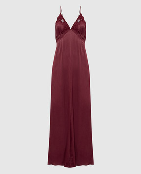Twinset Burgundy dress with broderie embroidery 262TT2171