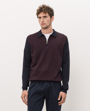 Castangia dal 1850 Blue wool and cashmere polo shirt CA22MLNAPH25