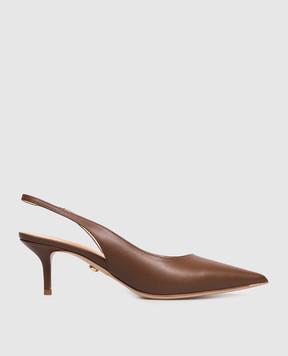 Babe Pay Pls Brown leather slingbacks 215604KO