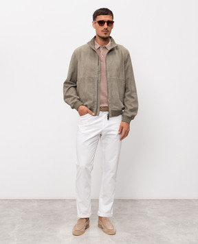 Cashmere&Whiskey Khaki suede jacket 23254100332