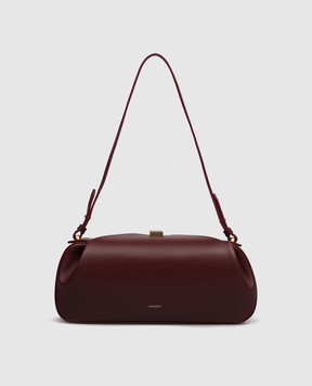 YUZEFI Burgundy leather baguette Oyster OYSTERCLUTCH