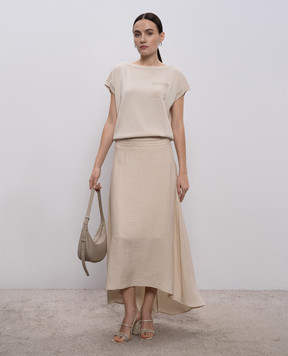 Peserico Beige skirt with linen A0511805435