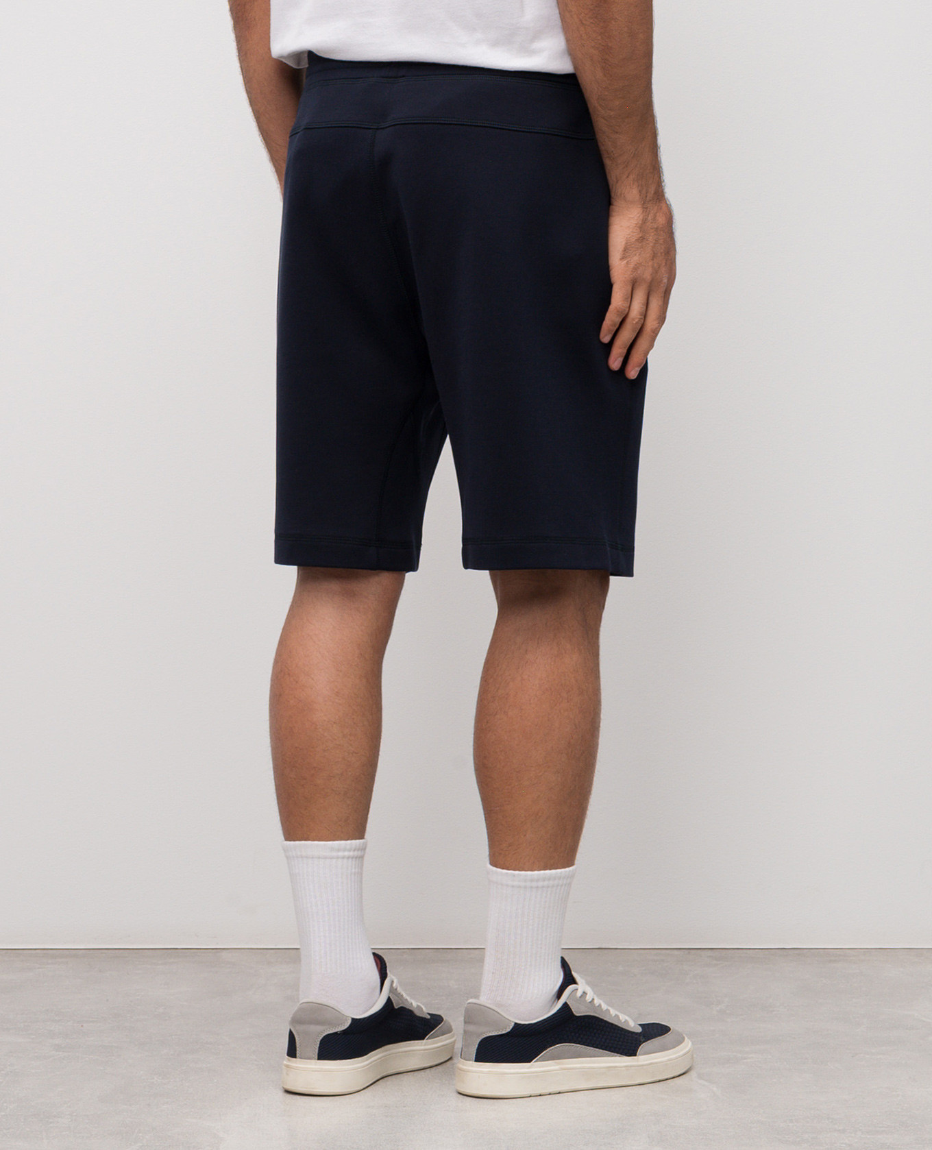 Blue shorts with logo print Brunello Cucinelli 4