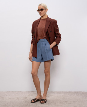 Brunello Cucinelli Blue linen shorts MH126P8955