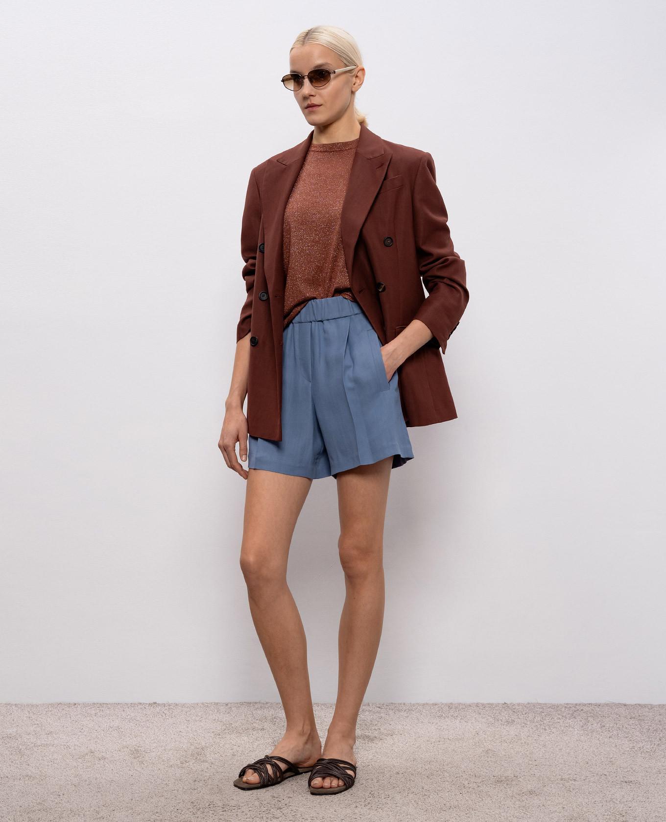 

Blue linen shorts Brunello Cucinelli, Light blue