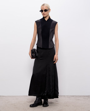 Marc Le Bihan Black silk maxi skirt 25100