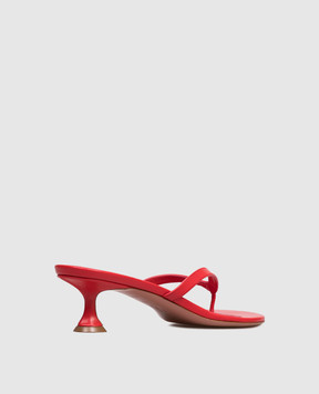 Amina Muaddi Juliette red leather mules 17S366195JUL