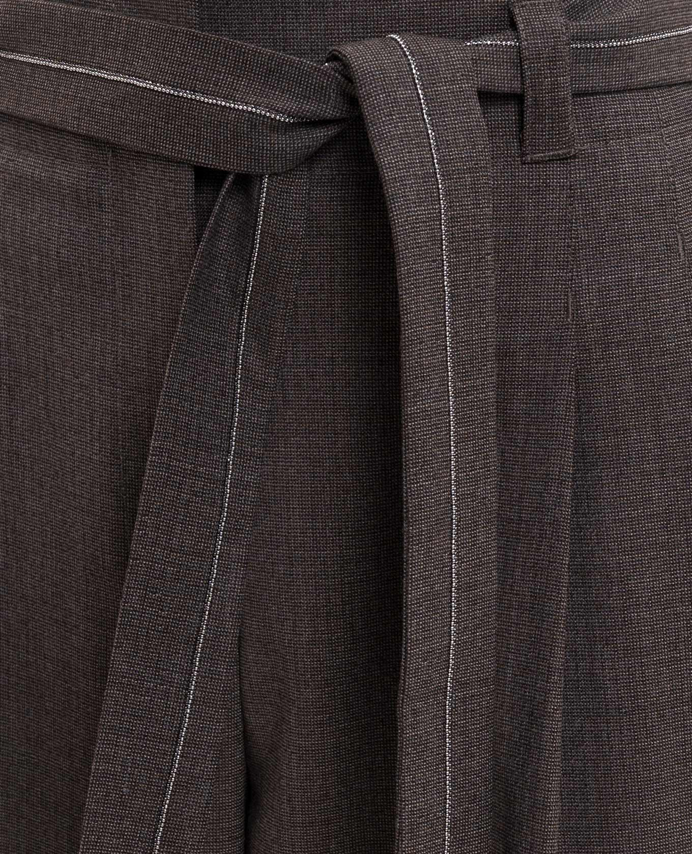 Brown wool pants with belt Peserico 5