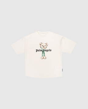 Palm Angels Children's beige T-shirt with print PBAA002S26JER004