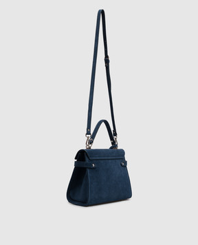 Gianni Notaro Blue suede bag 099SUEDENIKEL