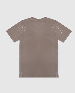 Maison Margiela MM6 Children's brown T-shirt with a paint splatter print M61014MM07P