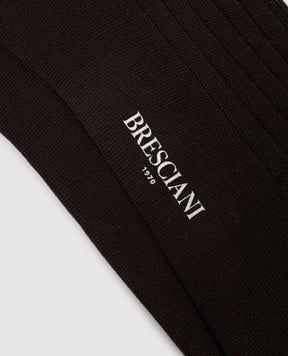 Bresciani Dark brown ribbed socks MC034UN0004XX
