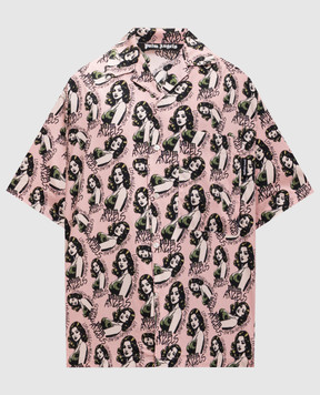 Palm Angels Pink Pinup Short Sleeve Shirt PMGG00DS26FAB001