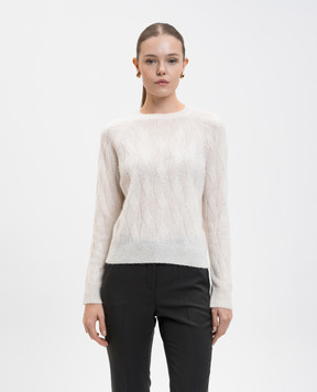Peserico White alpaca wool jumper with a pattern S99375F079217A