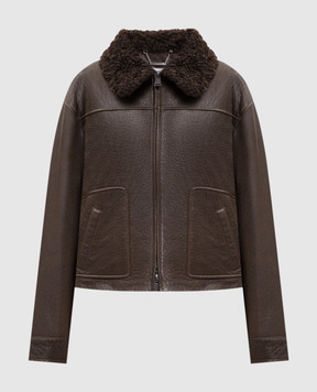 Simkhai Mel brown leather jacket with fur 5266020DL