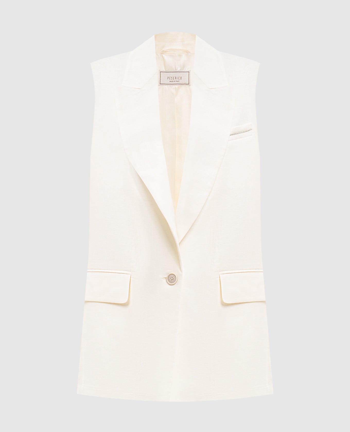 Ivory linen vest