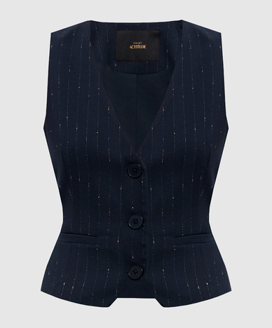 Blue striped vest