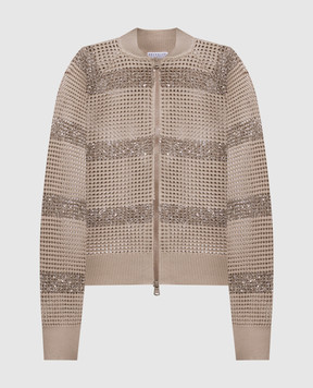 Brunello Cucinelli Beige cardigan with sequins M58772806