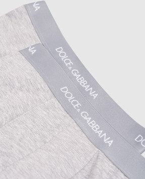 Dolce&Gabbana Children's set of gray boxer shorts with logo pattern L4J701ON00G