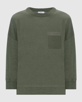 Peserico Green jumper with linen S99181F129056V