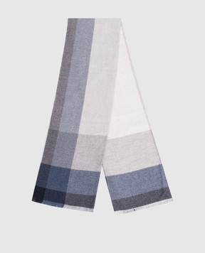 Brunello Cucinelli Gray wool and cashmere scarf MSC666AG