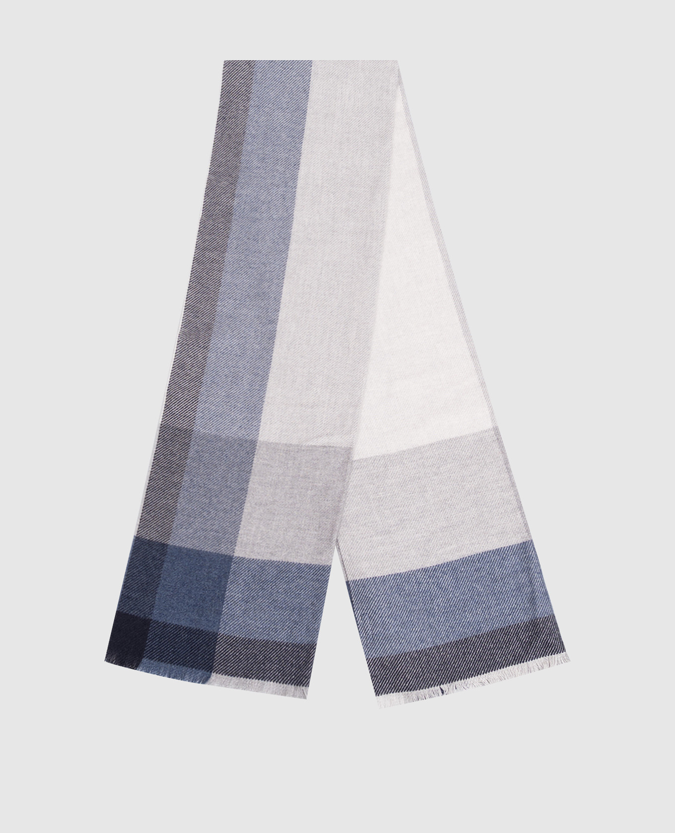 Gray wool and cashmere scarf