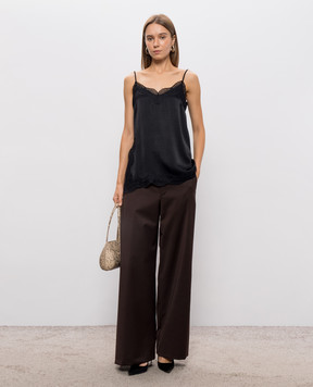 Solotre Black top with lace M1AC0051