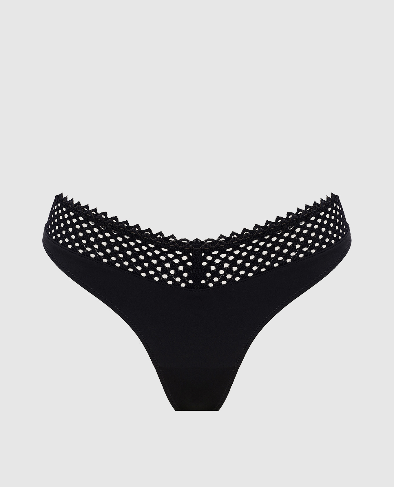 Black lace thong panties