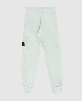 Stone Island Children's blue sweatpants with logo patch L1S166200003S00401012