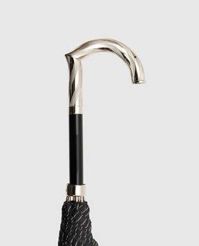 Pasotti Black umbrella-cane Dandy 2 with stripes OMIT478MILLEN514063