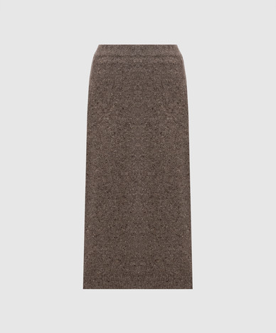 ALOA brown skirt with wool and silk
