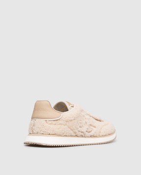Dolce&Gabbana Beige DG Cushion logo leather sneakers CK2288AI988