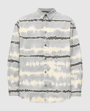 Off-White Gray TieDye Denim Shirt 44MES01FZ26F001